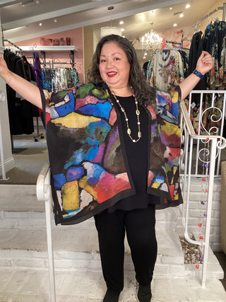 Silk Long Kimono - Evening Jewel