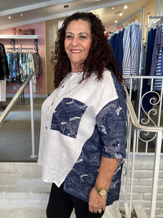 LINEN KOI TOP