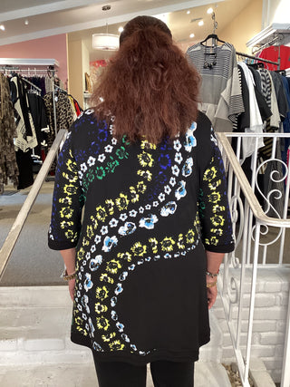 BANDED TUNIC - BLACK HENNA
