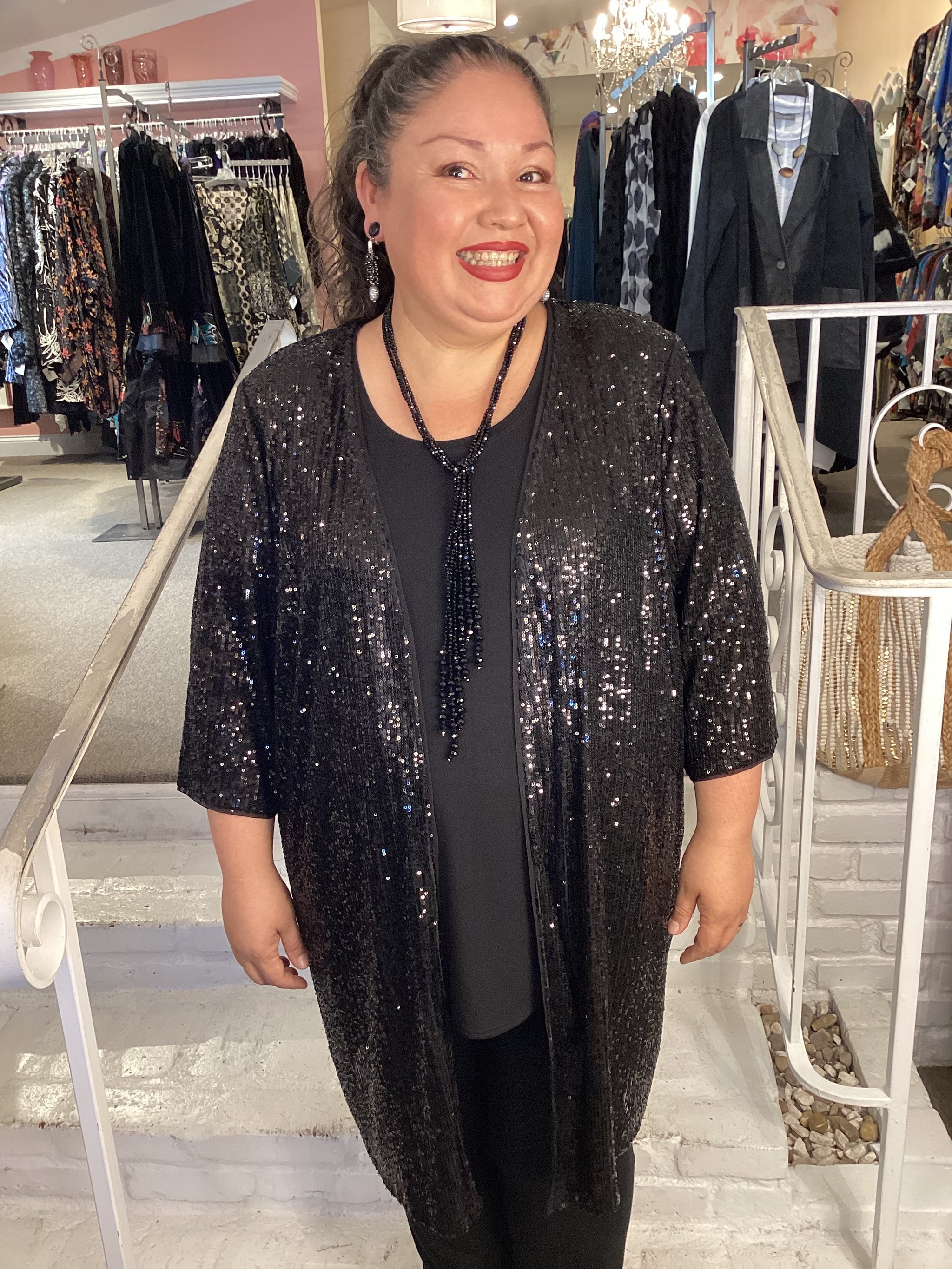 Evening Tops For Alex Evenings Plus Size Sequined Jacket Shell