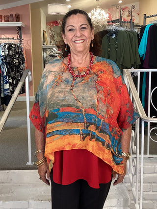 Silk Overlay Top - Glade