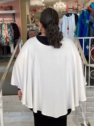 2441 Cocoon Cape Top - White