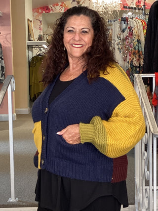 AS945H PATCH CARDIGAN - HONEY