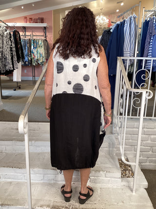 TANK DRESS - DOT & BLACK