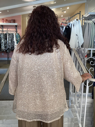 CROCHET TWINSET - TAUPE
