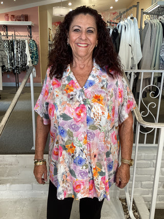 SAMANTHA BLOUSE - PINK BOUQUET