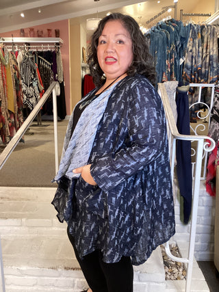 DOUBLE LAYER JACKET - NAVY