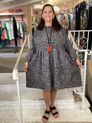 GT1592 Check B&W Dress