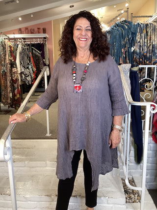TUNIC - GREY CRINKLE