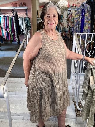 AT1525 Tank Dress - Taupe