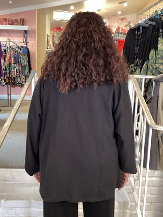 SHORT FLEECE JACKET - JET BLAC
