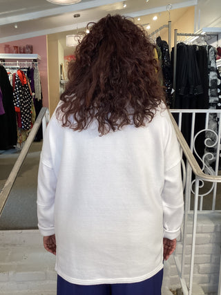 OTTOMAN TERRY PULLOVER - WHITE