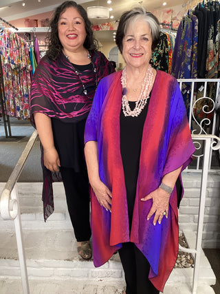 RUANA - GORGETTE VIOLET/RED