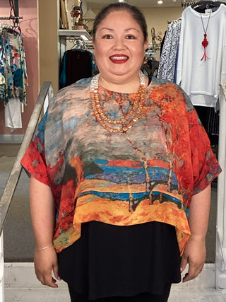 Silk Overlay Top - Glade