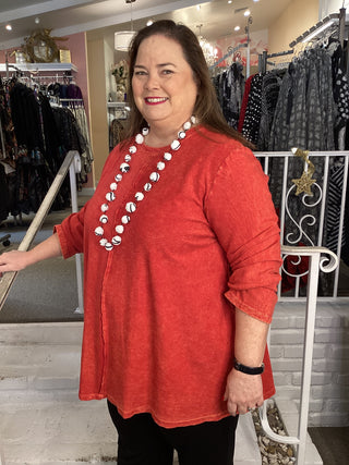 FRENCH TERRY TUNIC - SCARLET