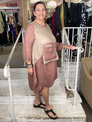 GAUZE POCKET TUNIC - C/L MAUVE