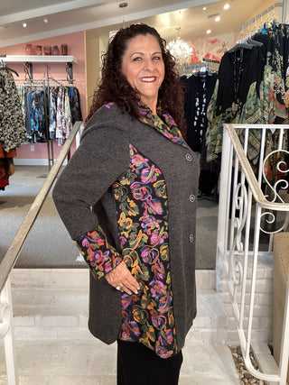 BUTTON JACKET - GRAY