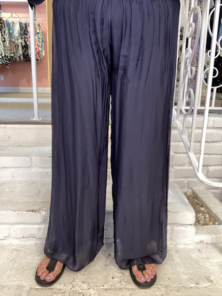 SATIN PANT - NAVY