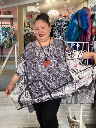 HI LO TUNIC TEE-GRAFFITI #