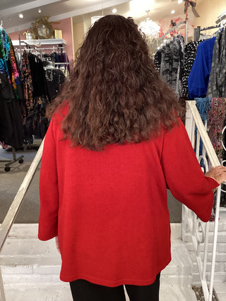 1 BUTTON BOUCLE JACKET - RED