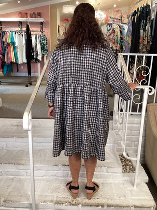 GT1592 Check B&W Dress