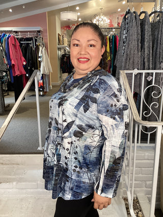 3/4 SLV BURNOUT TOP - PRIMROSE