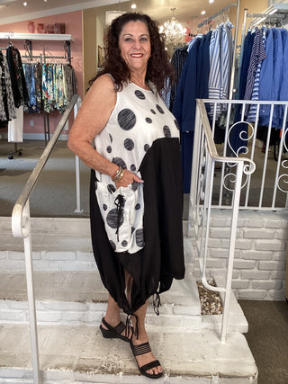 TANK DRESS - DOT & BLACK