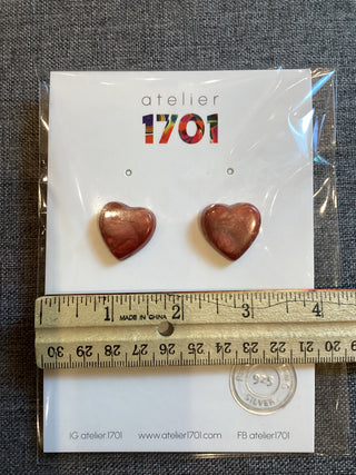 EARING HEARTS RED MARLED