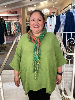 ROZA 2 POCKET TOP - MATCHA