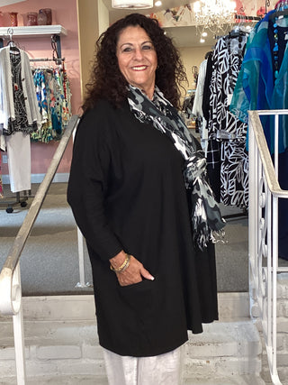 COTTON 2 PKT TUNIC - BLACK