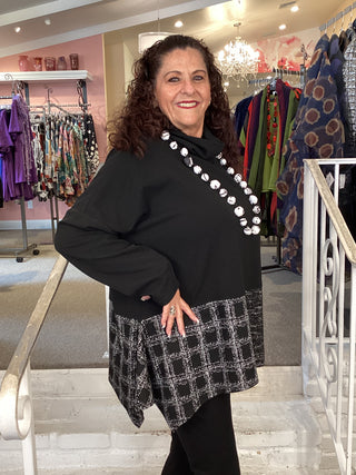 CONTRAST TUNIC - WHITE MULTI
