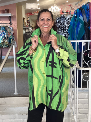 ISSEY SILK SHIRT - LIME WHY NOT