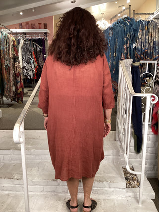 BUBBLE DRESS - RED CRINKLE