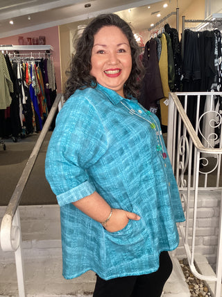 ARI BLOUSE - TURQUOISE