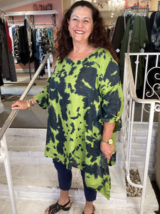 ANNIKA TIE-DYE TOP - KIWI