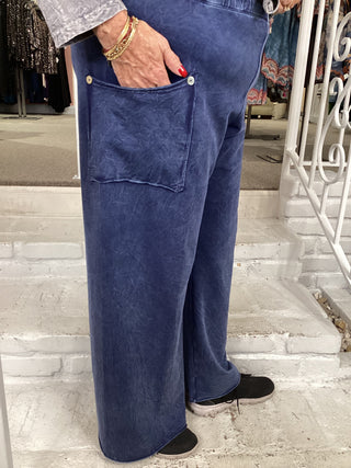 PATCH POCKET BUTTON PANT-DENIM