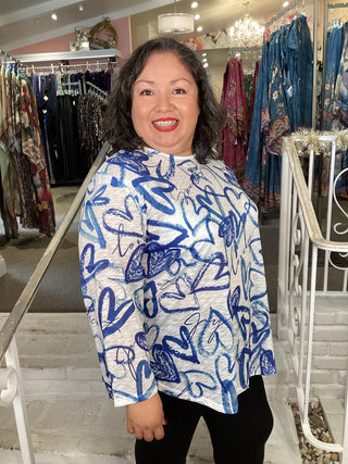 L/S TOP - BLUE SWEETHEART