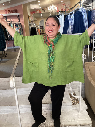 ROZA 2 POCKET TOP - MATCHA