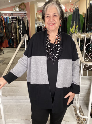 SELTIC SWEATER Cardigan - BLK CHARCOAL