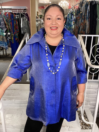 SHIMMER SWING JACKET - ROYAL B
