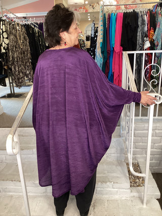 CARDI-TOP PURPLE PLEAT