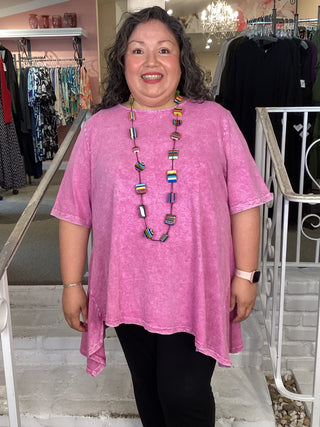 ASYMMETRIC TUNIC - MAGENTA