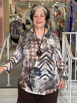 3/4 SLV BURNOUT TOP - NOMADIC