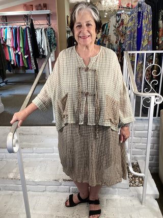 AT1525 Tank Dress - Taupe
