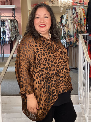 AT823C Viscose Top in Cognac by Alembika