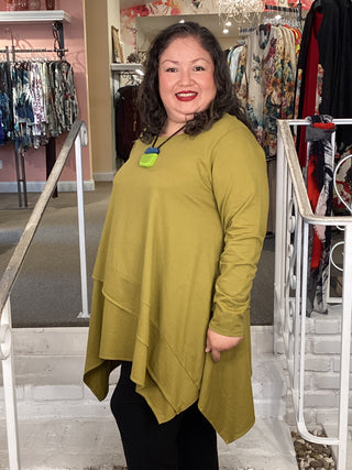 Asymmetric Pullover - Olive