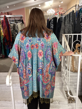 REVERSIBLE DUSTER - 2E TURQ