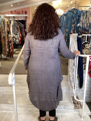 DRESS - GREY CRINKLE