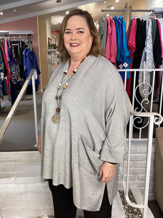 V 2 PKT Tunic – Grey Natural