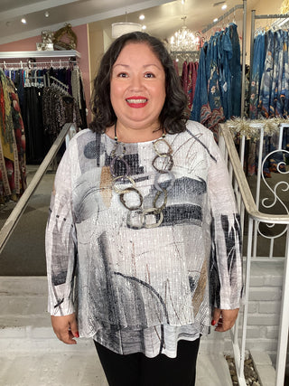 MESH OVERLAY TUNIC- TANGO